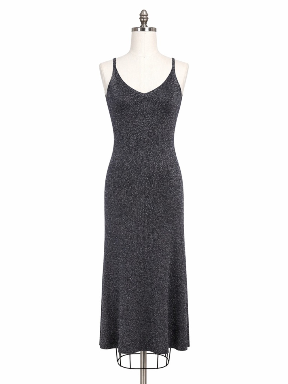 Tory Buch Metallic Sparkle Purple Slip Maxi Dress